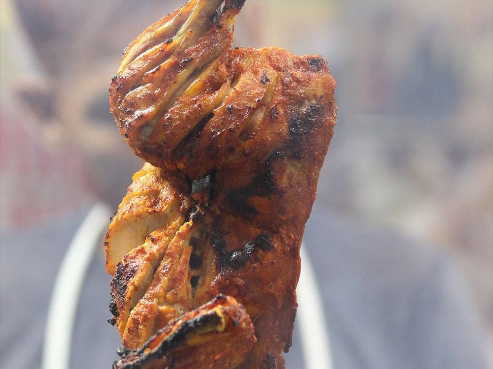 Tandoori chicken pieces with Indian spices